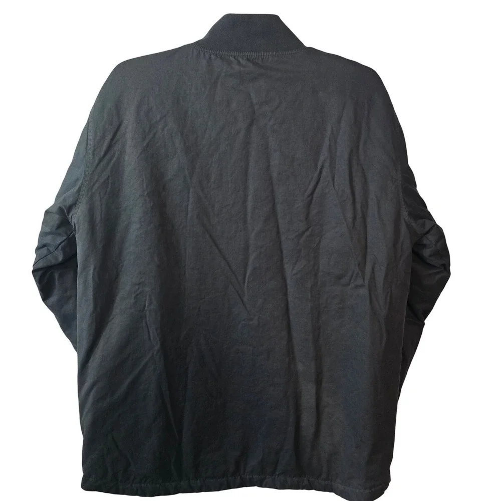 BYLT Premium Basics Hi-Lo‎ Reversible Bomber Jacket Mens Large Black Olive Green